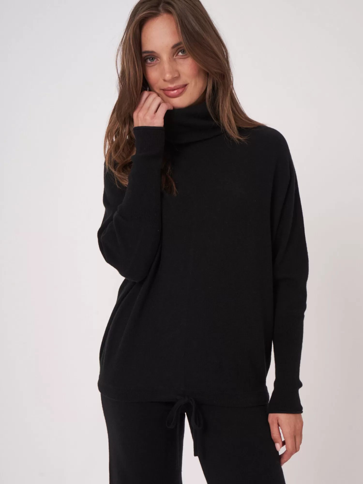 Sale Oversized Trui Met Hoge Hals En Koord Dames Truien