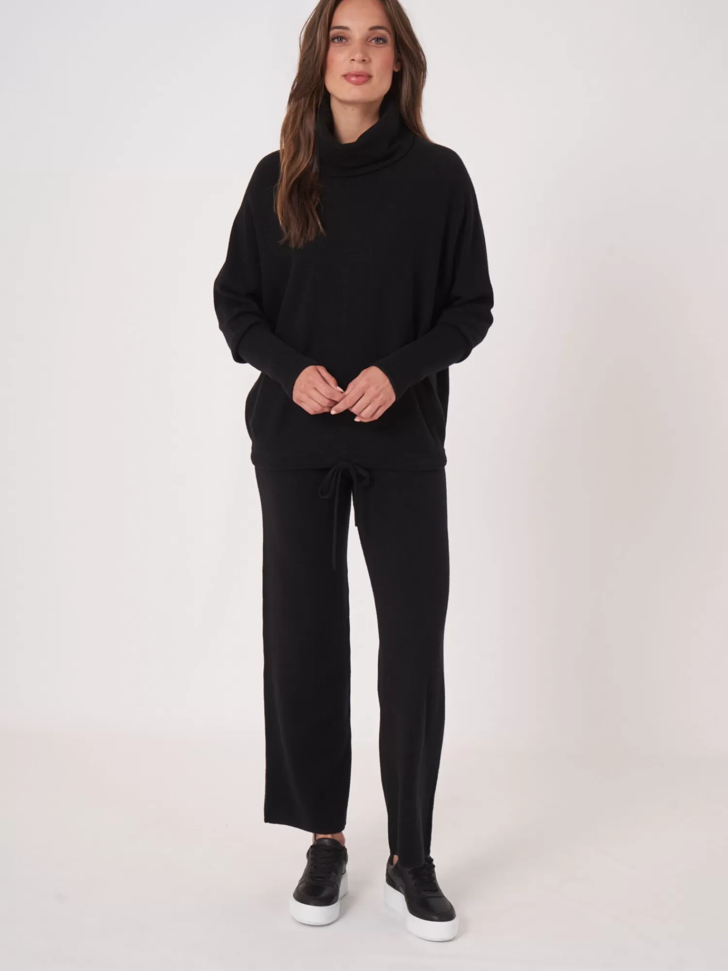 Sale Oversized Trui Met Hoge Hals En Koord Dames Truien