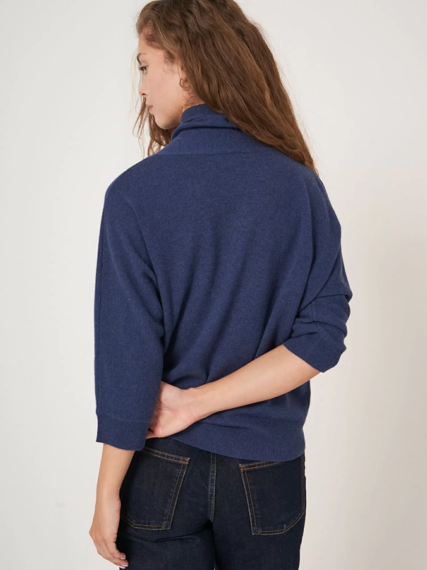 Flash Sale Sportieve Cashmere Trui Met Opstaande Kraag Met Trekkoord Dames Truien