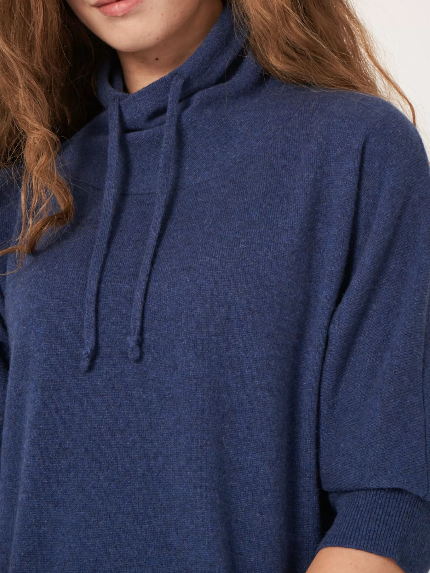 Flash Sale Sportieve Cashmere Trui Met Opstaande Kraag Met Trekkoord Dames Truien