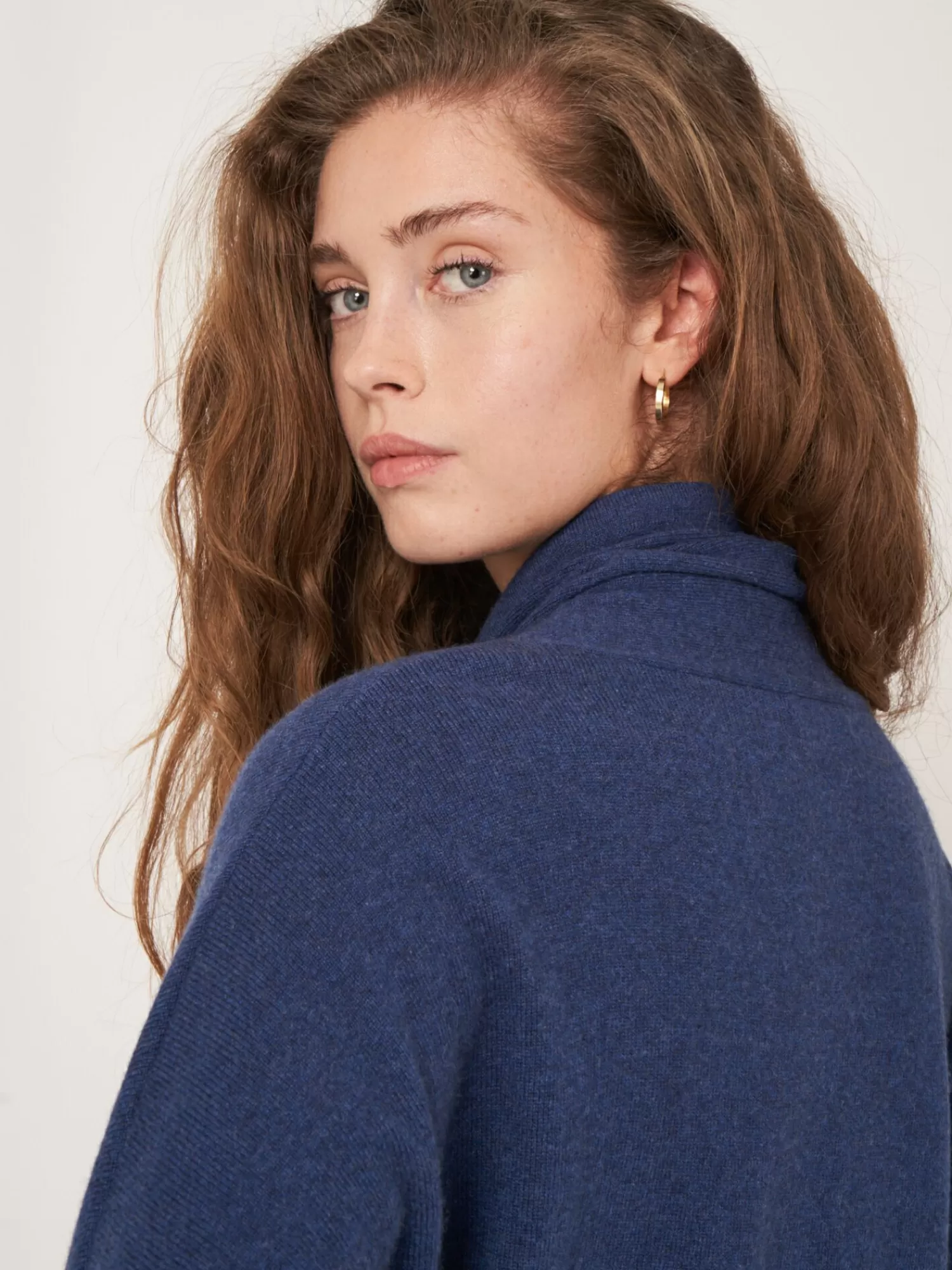 Flash Sale Sportieve Cashmere Trui Met Opstaande Kraag Met Trekkoord Dames Truien