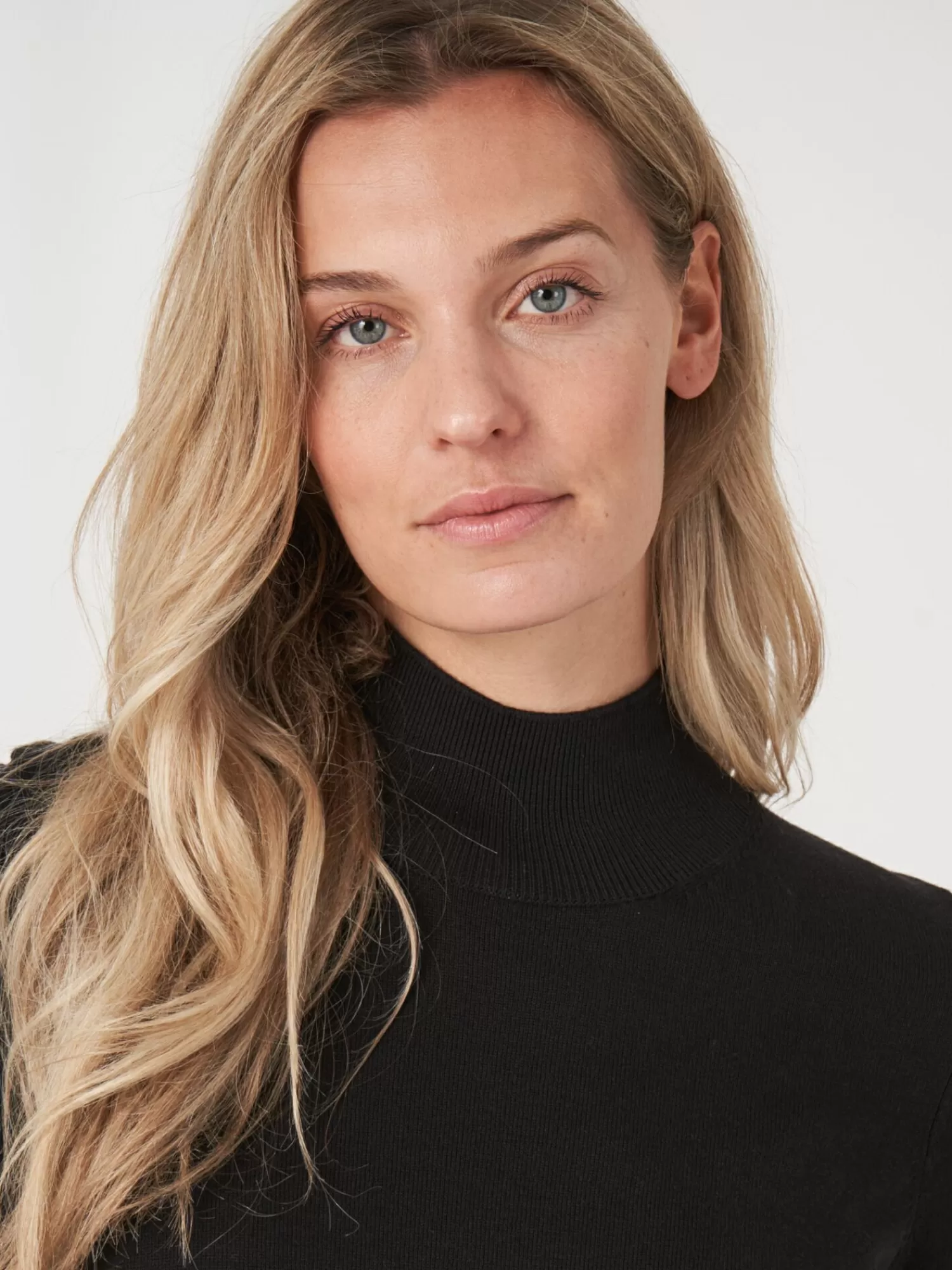 Flash Sale Trui Met Korte Mouwen En Opstaande Kraag Van Katoen-Mix Dames Truien