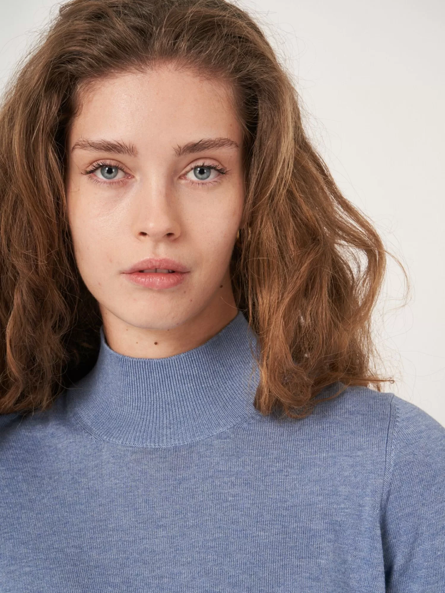 Flash Sale Trui Met Korte Mouwen En Opstaande Kraag Van Katoen-Mix Dames Truien
