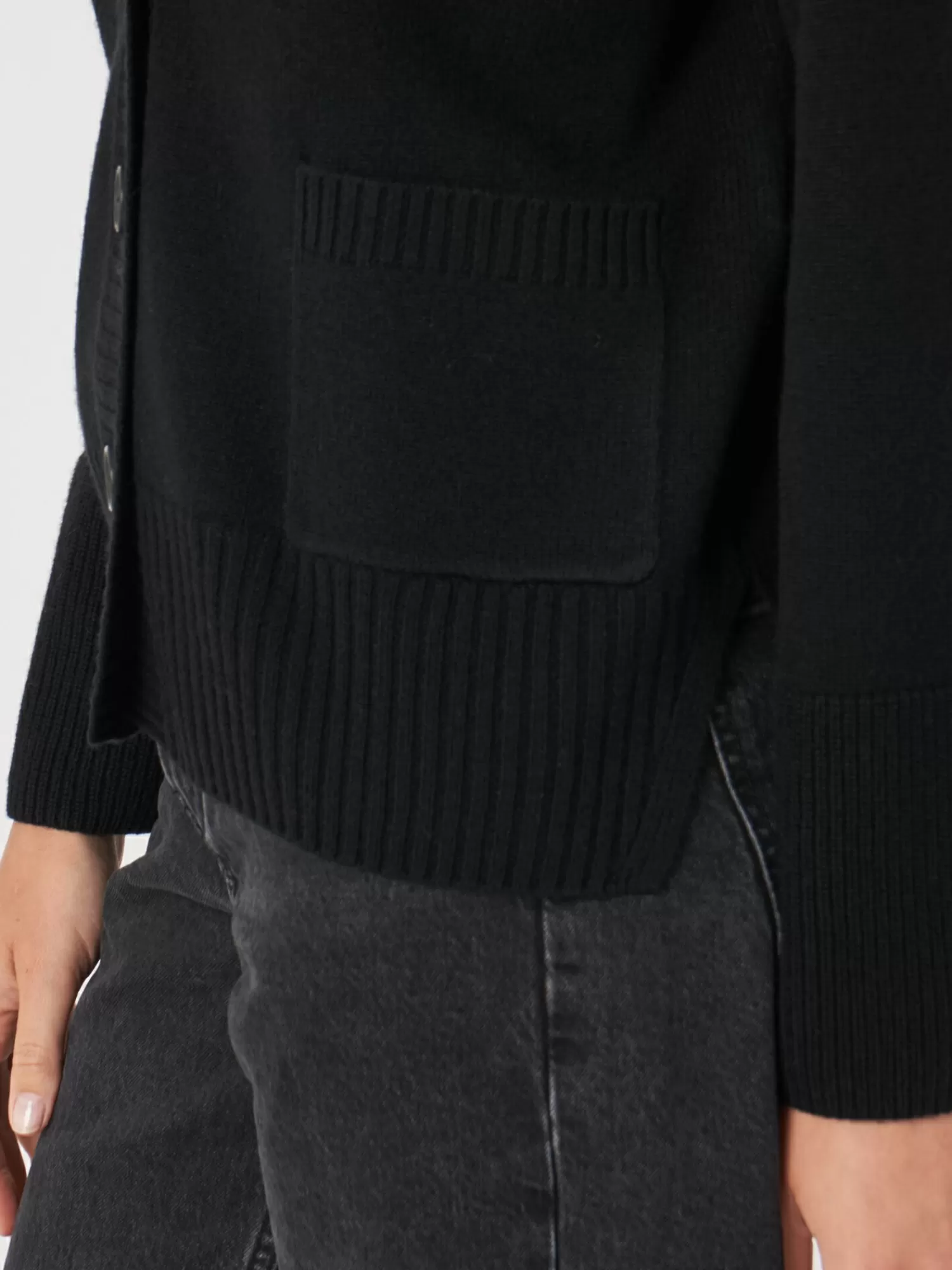 Best Sale Vest Met Voorzak En Wijde Mouwen Met Geribd Detail Dames Vesten