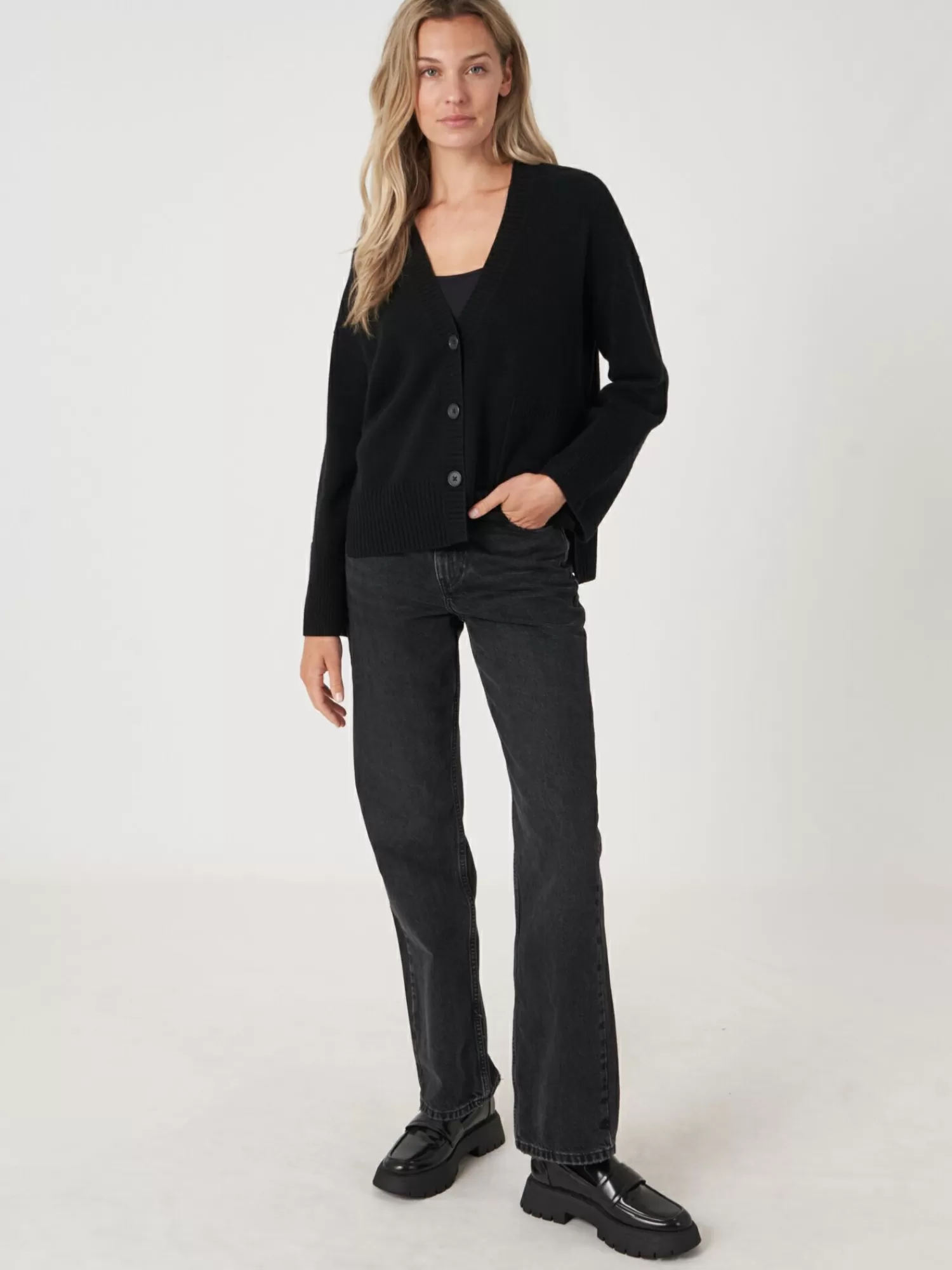 Best Sale Vest Met Voorzak En Wijde Mouwen Met Geribd Detail Dames Vesten